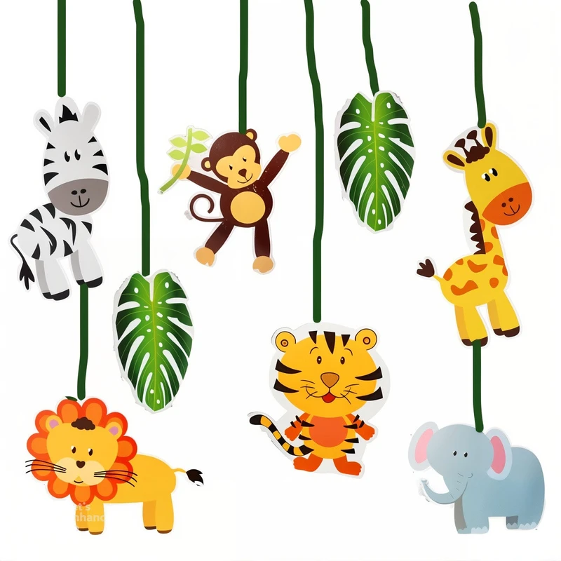 ریسه تزئینی مدل حیوانات جنگل کد AnimalSaghfiAviz1 مجموعه 8 عددی