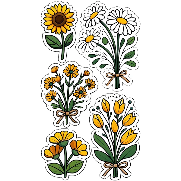 استیکر پارچه و لباس پاد آفرین طرح گل آفتابگردان کد 5815