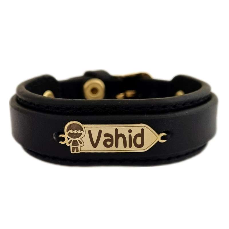 دستبند طلا 18 عیار بچگانه لیردا مدل اسم وحید کد KDK
