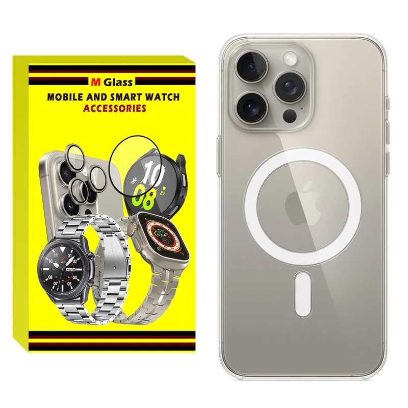 کاور ام‌گلس مدل Clear Magsafe MG مناسب برای گوشی موبایل اپل iPhone 16 Pro