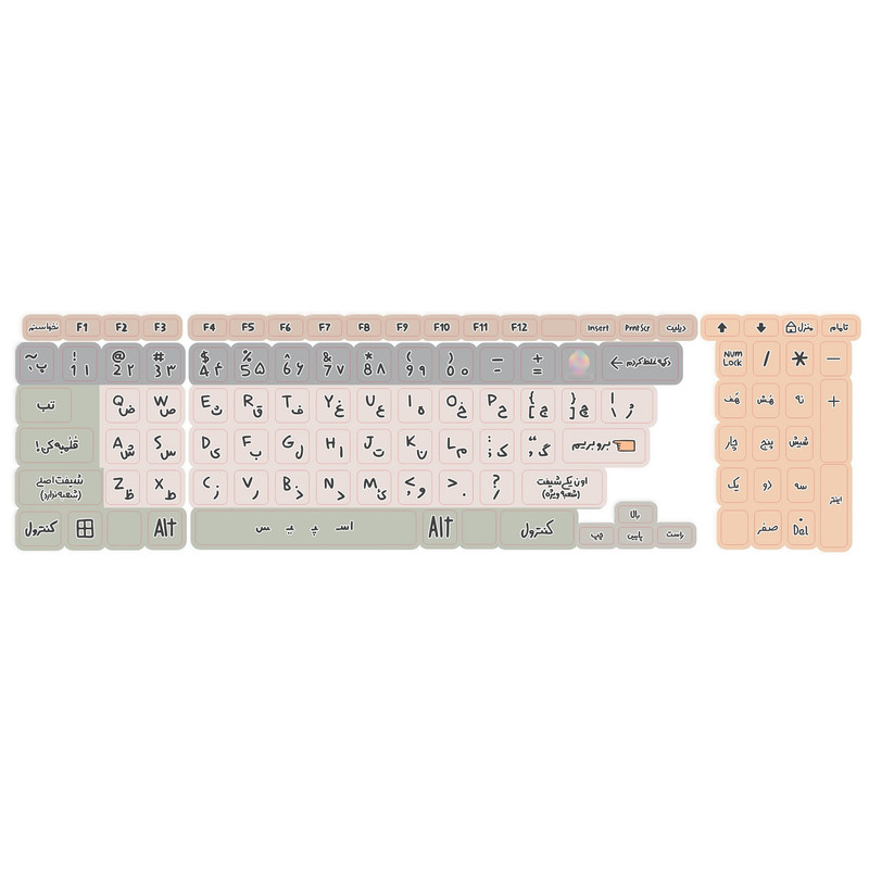 برچسب کیبورد حروف فارسی کد 049