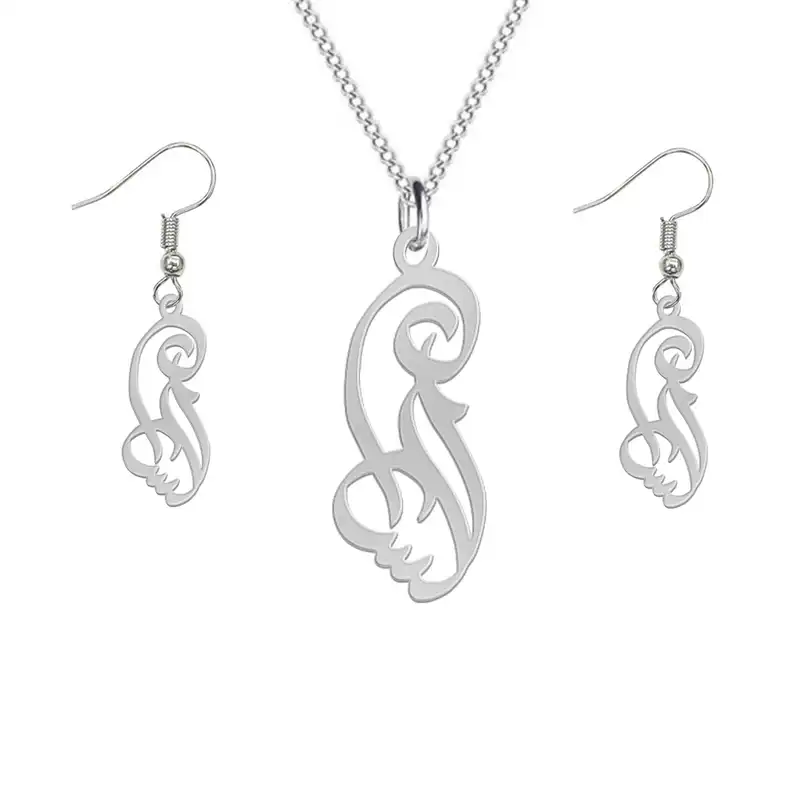 نیم ست نقره زنانه لیردا مدل اسم السای nms sss 61elsay