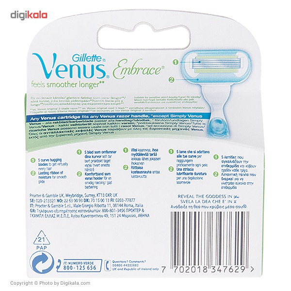 تیغ یدک ژیلت مدل Venus Embrace بسته 4 عددی