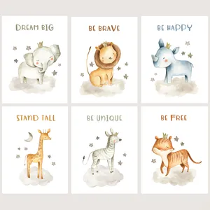 پوستر الفاپ مدل Animals کد 159_06 بسته 6 عددی