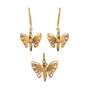 نیم ست طلا 18 عیار زنانه تک استار  مدل T1747 