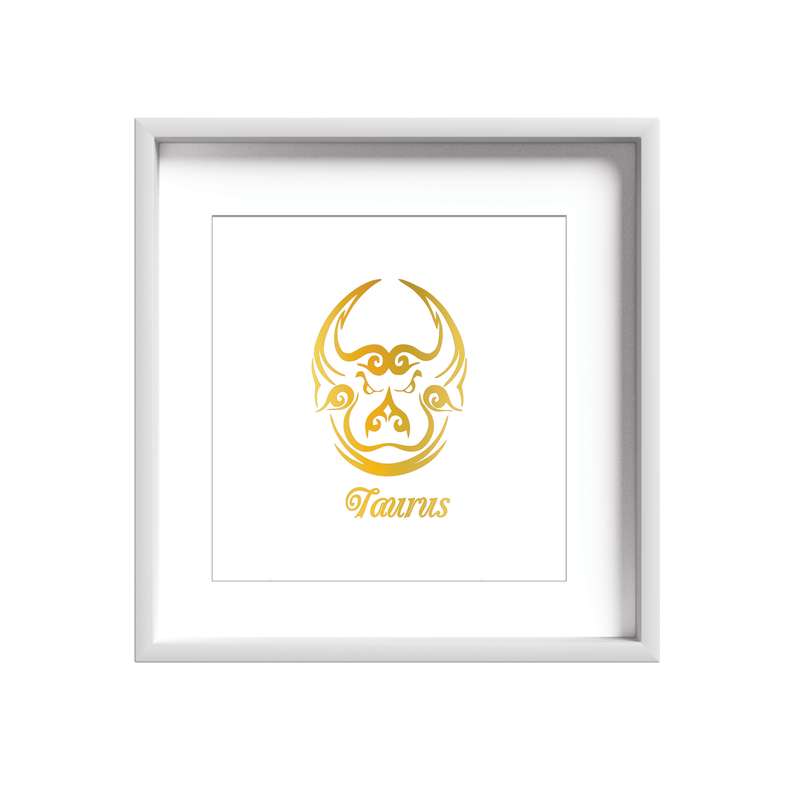 تابلو طلاکوب زرکات طرح ماه تولد اردیبهشت مدل Taurus