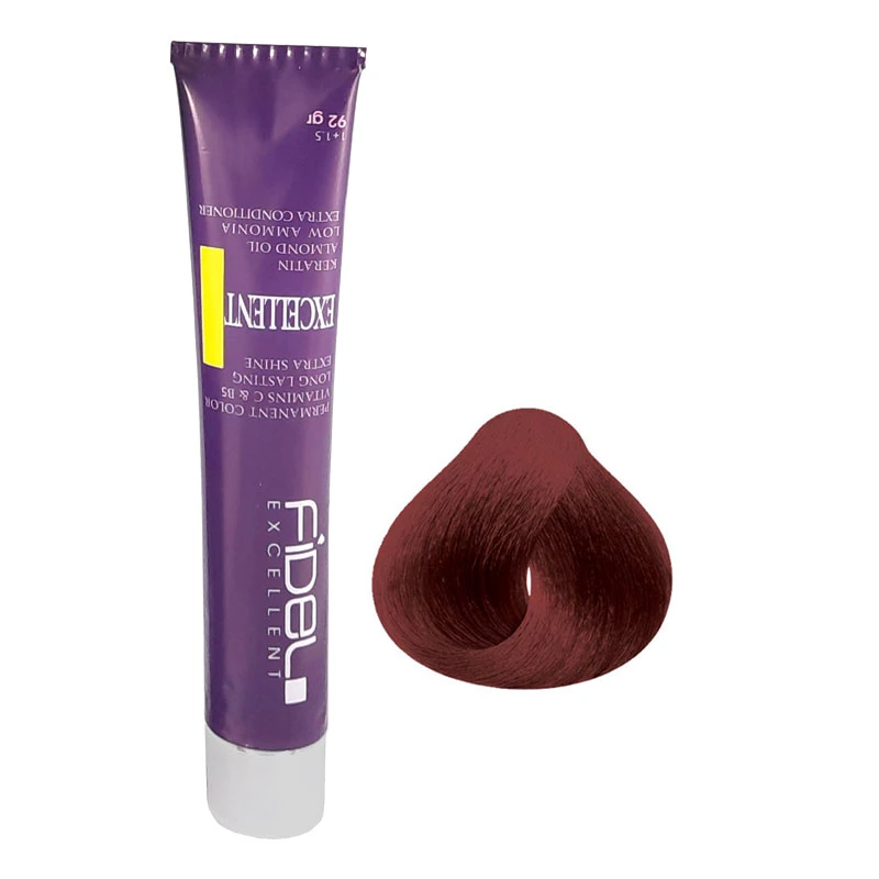 رنگ مو فیدل اکسلنت شماره 5/56 حجم 100 میلی‌لیتر رنگ ماهاگونی چوبی تیره