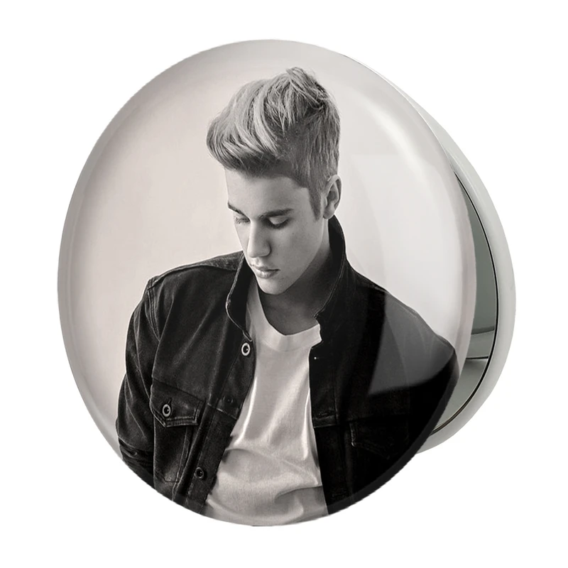 آینه جیبی خندالو طرح جاستین بیبر Justin Bieber مدل تاشو کد 2693 
