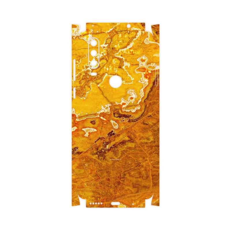 برچسب پوششی ماهوت مدل Gold Marble-FullSkin مناسب برای گوشی موبایل موتورولا One Action