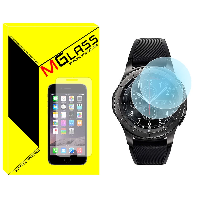 محافظ صفحه نمایش شیشه‌ای ام گلس مدل SH-MG مناسب برای ساعت هوشمند سامسونگ GALAXY Watch Gear S3 بسته دو عددی