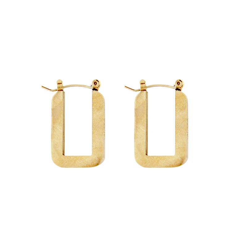 گوشواره حلقه‌ای زنانه مدل مستطیل کد 1041