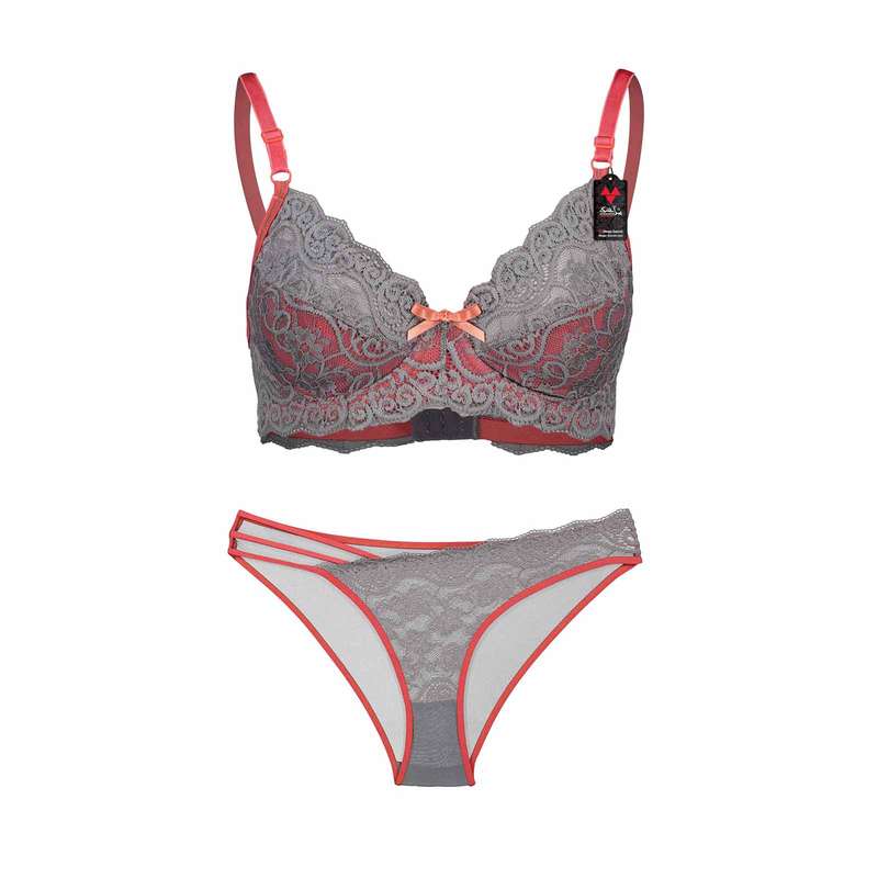 ست شورت و سوتین زنانه شباهنگ مدل نارنگی رنگ طوسی