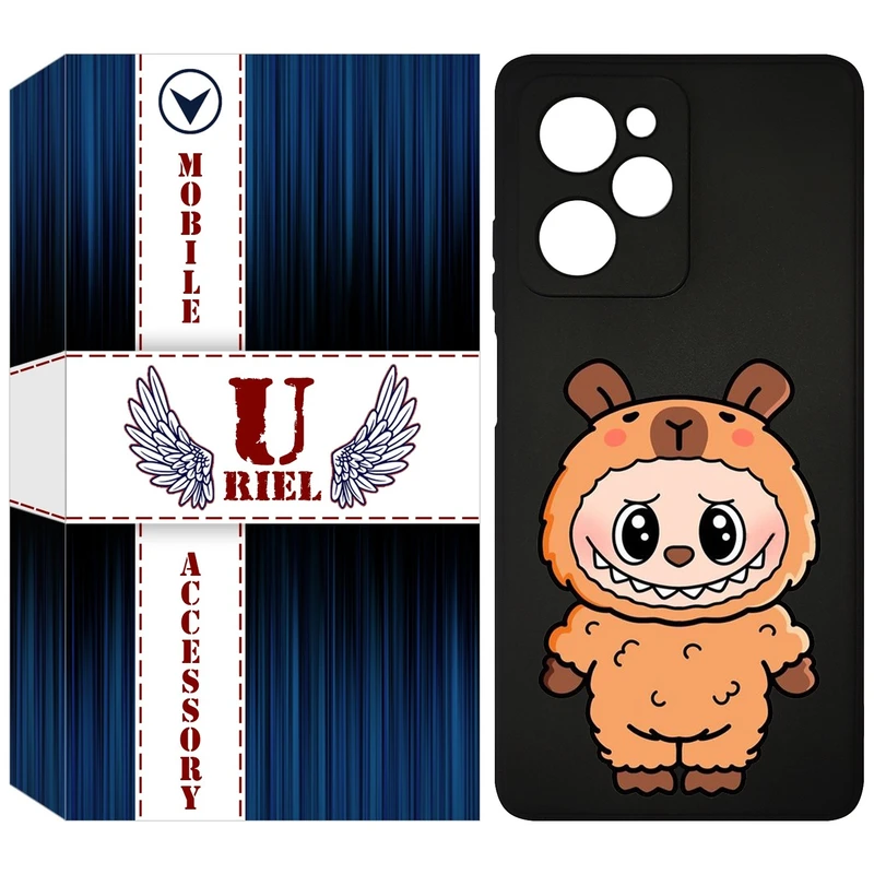 کاور یوریل قاب مدل KSH کد 110 طرح عروسک لبوبو مناسب برای گوشی موبایل شیائومی Poco X5 Pro / Redmi Note 12 Pro 5G