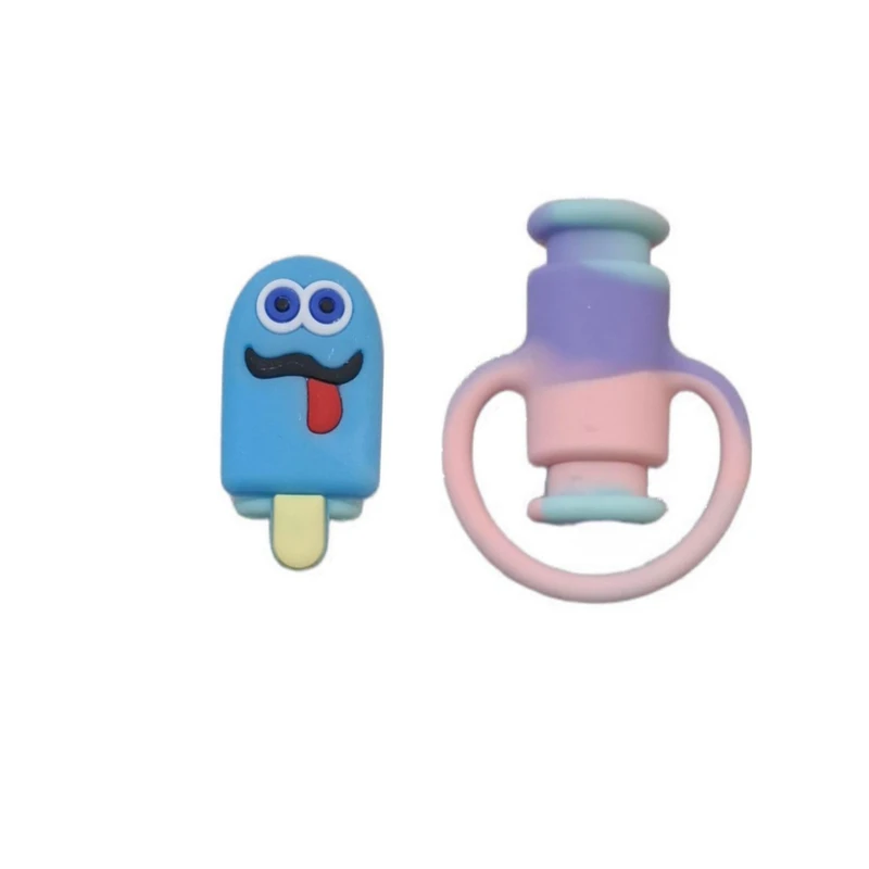 محافظ سیلیکونی کابل شارژ مدل Icecream444 کد 24 بسته دو عددی