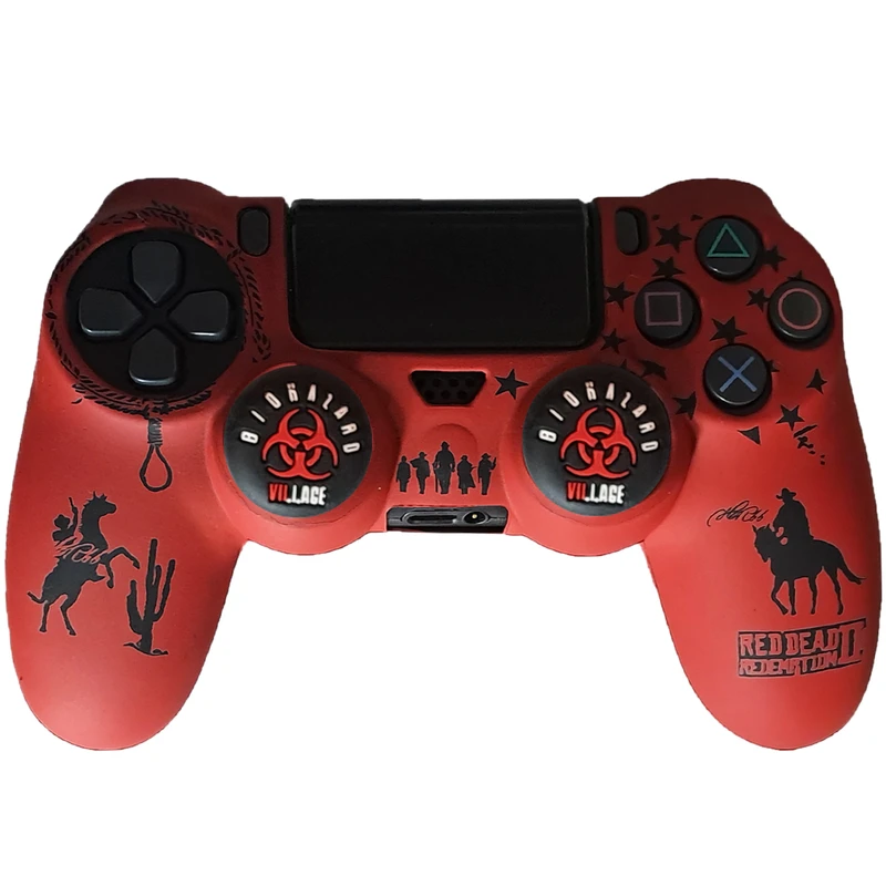 محافظ دسته پلی استیشن 4 مدل Reddead PS4199 به همراه روکش آنالوگ