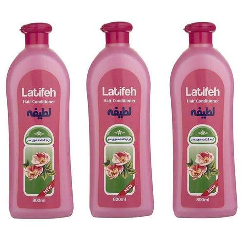 نرم کننده مو لطیفه مدل Flower حجم 800 میلی لیتر مجموعه 3 عددی