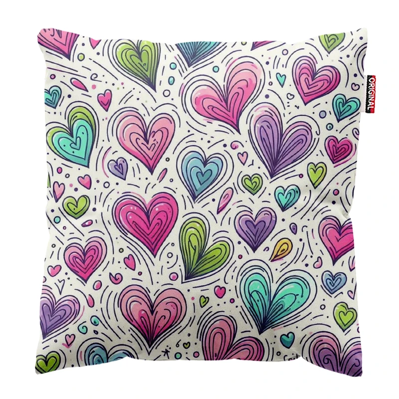  کوسن پاد آفرین طرح قلب کد 3554 سایز 30*30 سانتی متر
