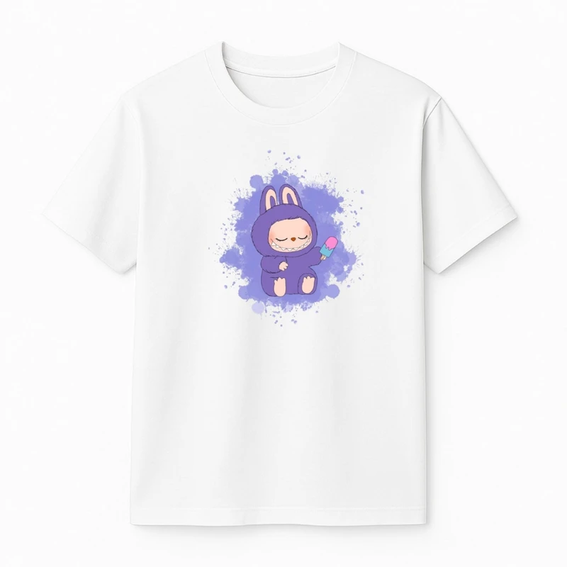 تی‌شرت آستین کوتاه دخترانه مدل لبوبو کد v1 