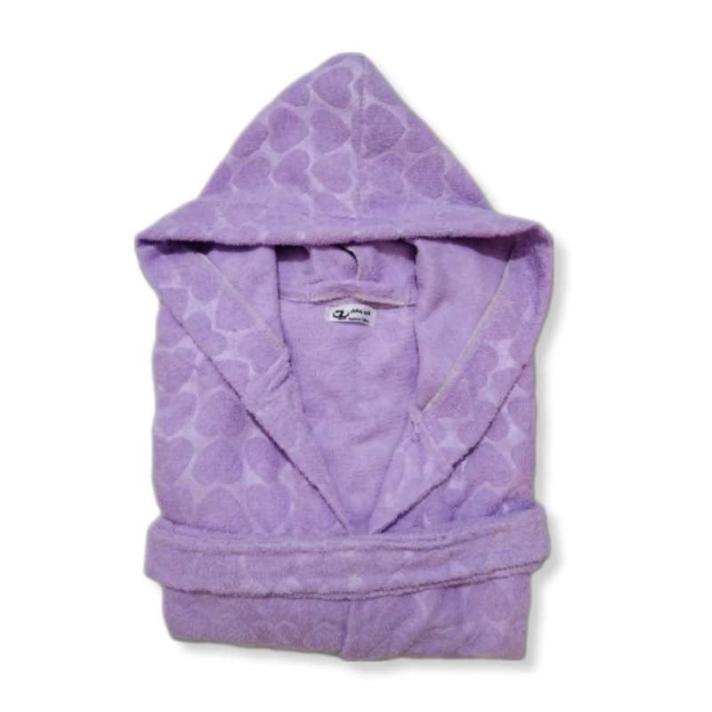 حوله پالتویی زمانیان مدل خانگی طرح قلب سایز 120 حوله پالتویی زمانیان مدل خانگی طرح قلب سایز 120