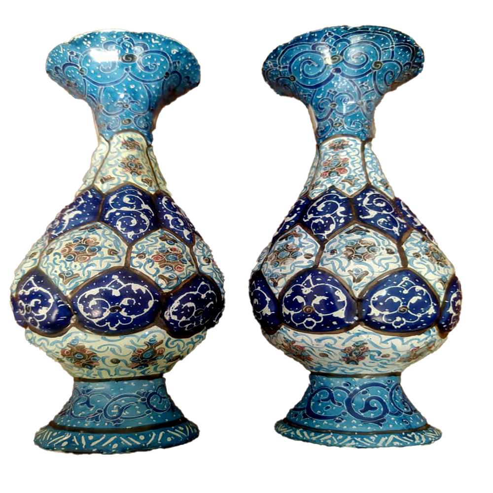 گلدان مینا کاری کد 1015 بسته دو عددی