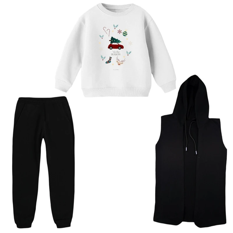 ست 3 تکه لباس راحتی بچگانه مدل کریسمسی  