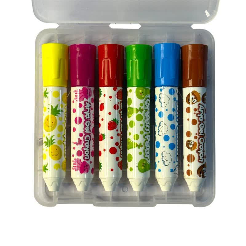 مداد شمعی 6 رنگ ژل کریون آریا مدل 1961