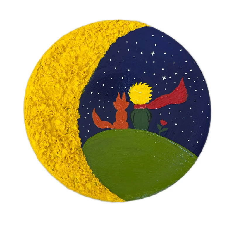 بشقاب دیوارکوب سفالی طرح شازده کوچولو کد 0480