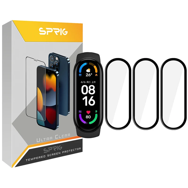 محافظ صفحه نمایش نانو اسپریگ مدل SPG مناسب برای ساعت هوشمند شیائومی Mi Band 6 بسته سه عددی