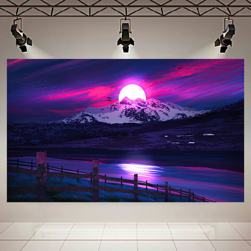 تابلو شاسی مدل بلک لایت غروب مدل مینیمال کد PD766