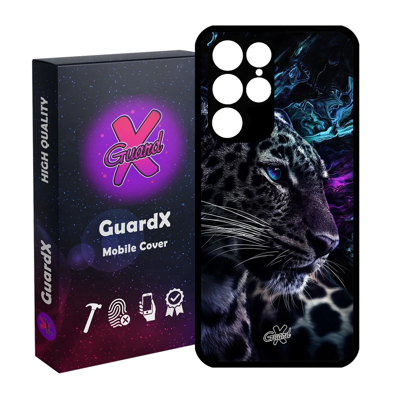 کاور گارد ایکس طرح پلنگ مدل Glass10250 مناسب برای گوشی موبایل سامسونگ Galaxy S22 Ultra