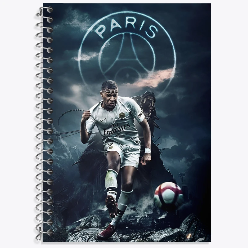 دفتر زبان 50 برگ خندالو مدل دو خط طرح کیلیان امباپه کد N2792