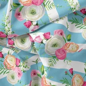 پارچه لباس مدل کرپ حریر طرح گل کد 9156B