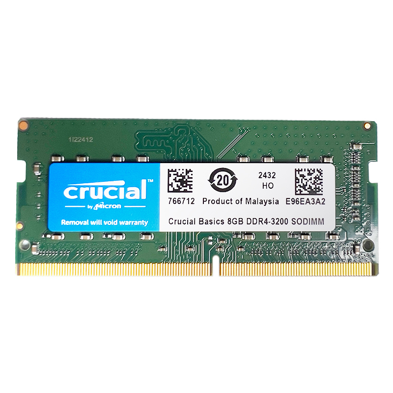 رم لپ تاپ DDR4 تک کاناله 3200 مگاهرتز کروشیال مدل CL22 ظرفیت 8 گیگابایت