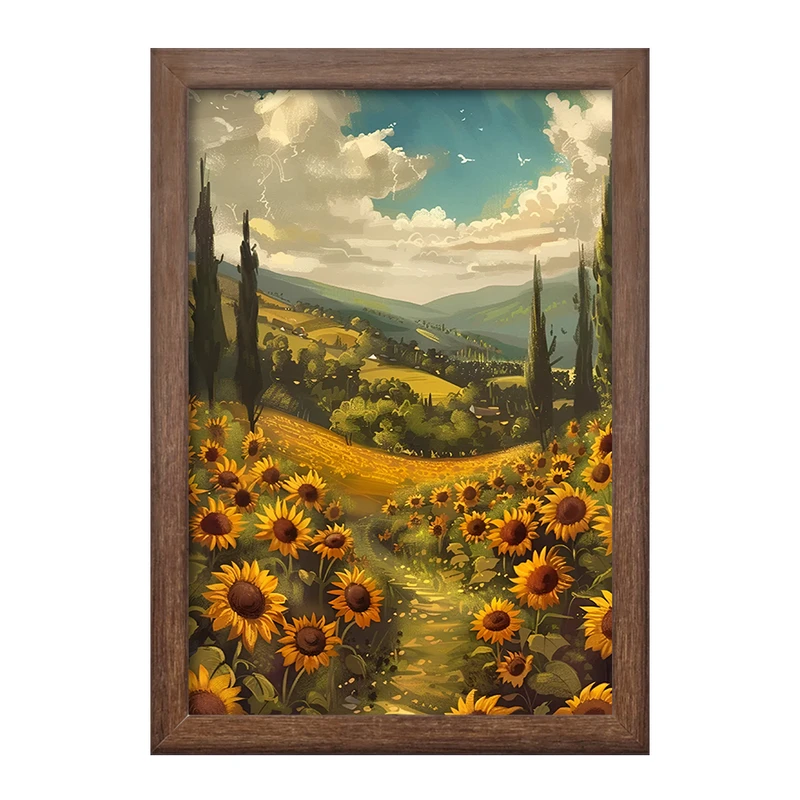 تابلو خندالو طرح منظره آفتابگردان کد F5255