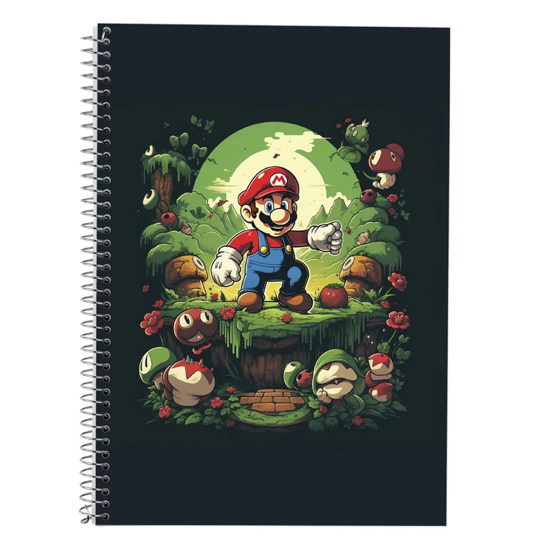 دفتر زبان 50 برگ مدوپد مدل دوخط طرح سوپرماریو super mario کد DF2932