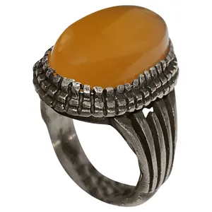 انگشتر نقره مردانه مدل عقیق یمنی بالتیک کد AYLB2213