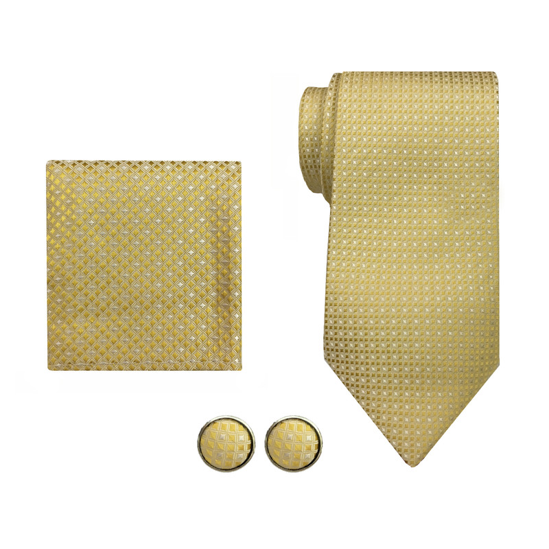 ست کراوات و دستمال جیب و دکمه سردست مردانه لندیسان مدل 2023