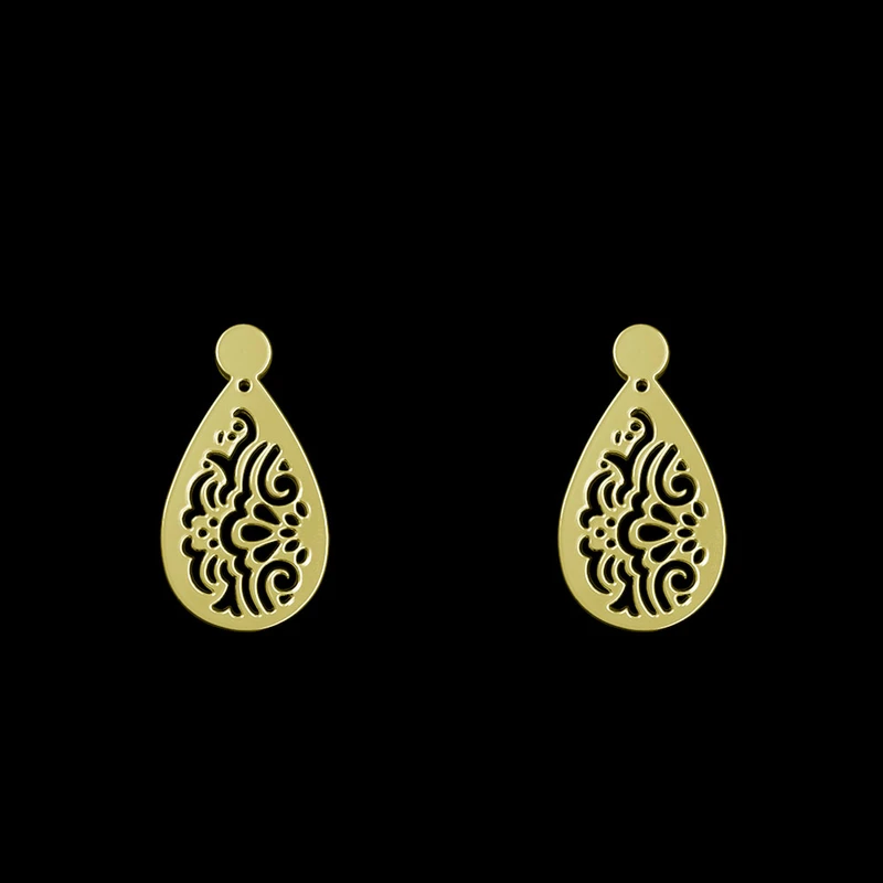 گوشواره طلا 18 عیار زنانه مدوپد مدل هندسی کد GA1-14004