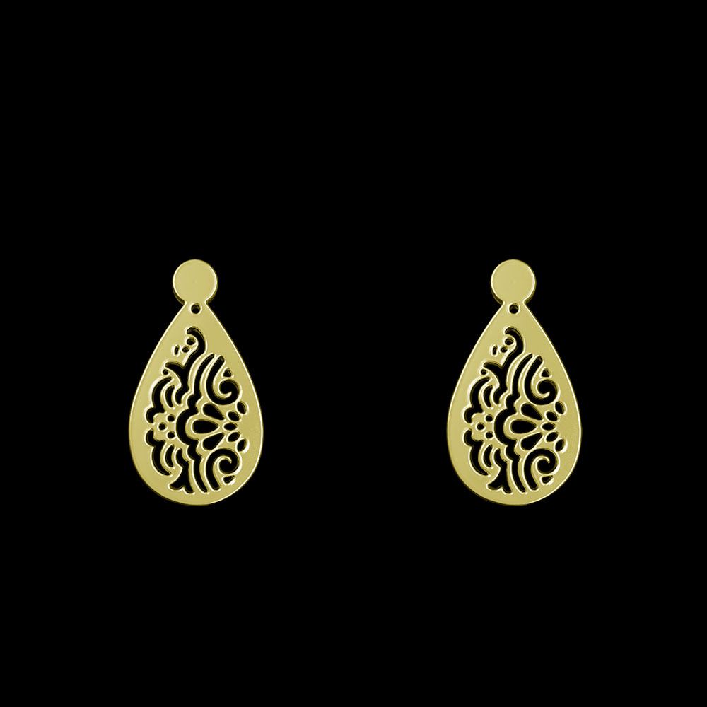 گوشواره طلا 18 عیار زنانه مدوپد مدل هندسی کد GA1-14004 -  - 1
