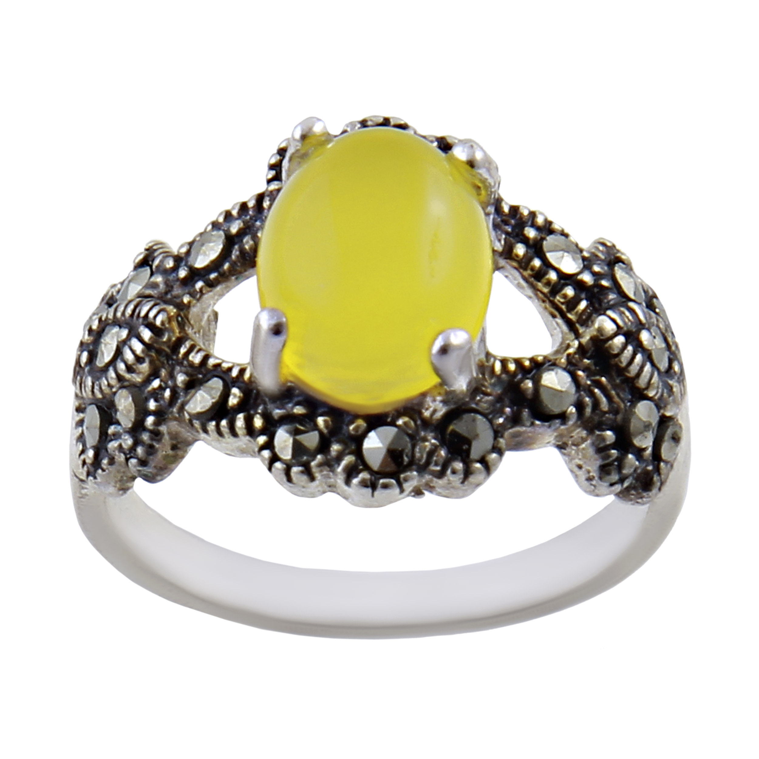 انگشتر نقره زنانه  بازرگانی میلادی مدل عقیق شرف الشمس کد AW_275