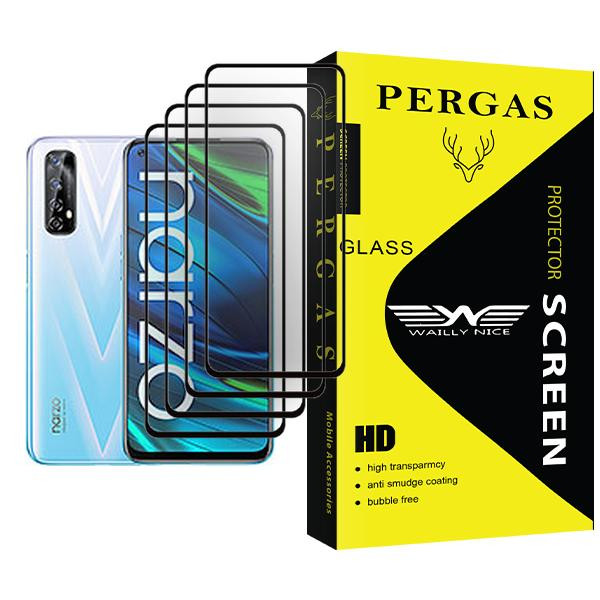 محافظ صفحه نمایش وایلی نایس مدل Pergas Glass MIX004 مناسب برای گوشی موبایل ریلمی Narzo 20 Pro بسته چهار عددی