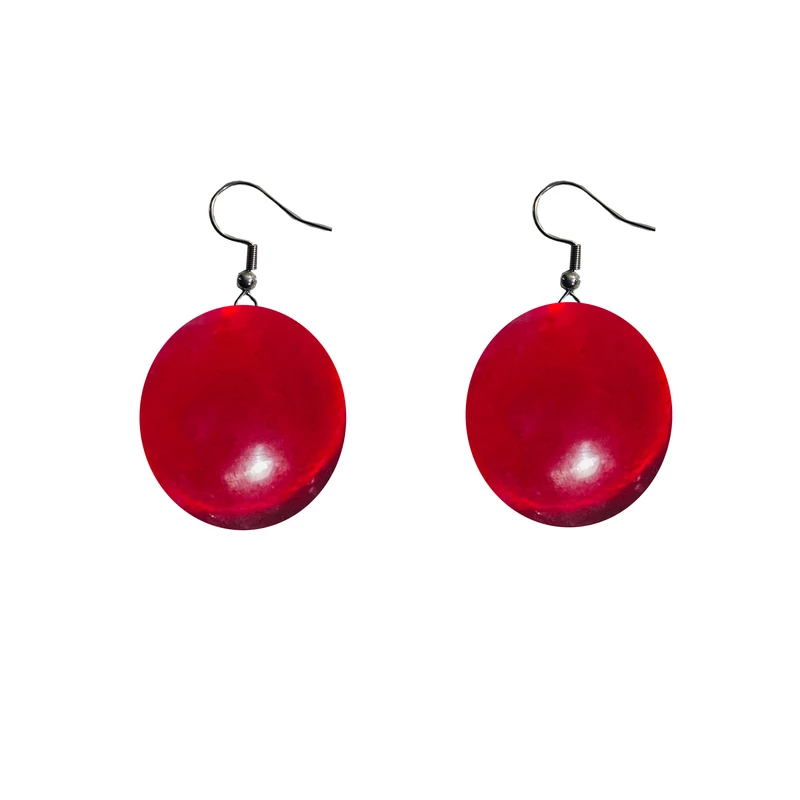 گوشواره عصایی زنانه مدل دکمه ای طرح دایره کد 2208