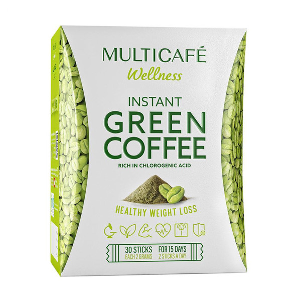 قهوه سبز فوری مولتی کافه تندرستی - 30 ساشه 2 گرمی