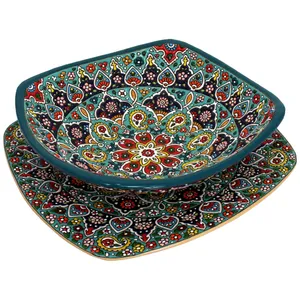 کاسه و بشقاب میناکاری دست نگار کد 2022