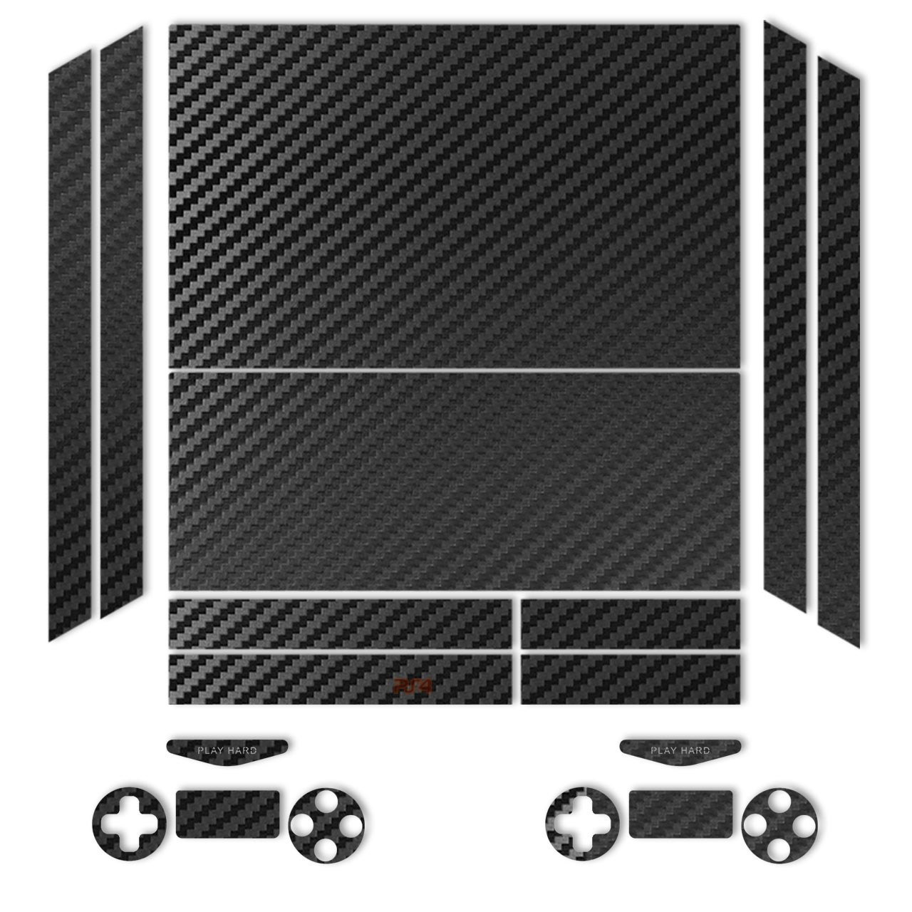 برچسب ماهوت مدلBlack Carbon-fiber Texture مناسب برای کنسول بازی PS4