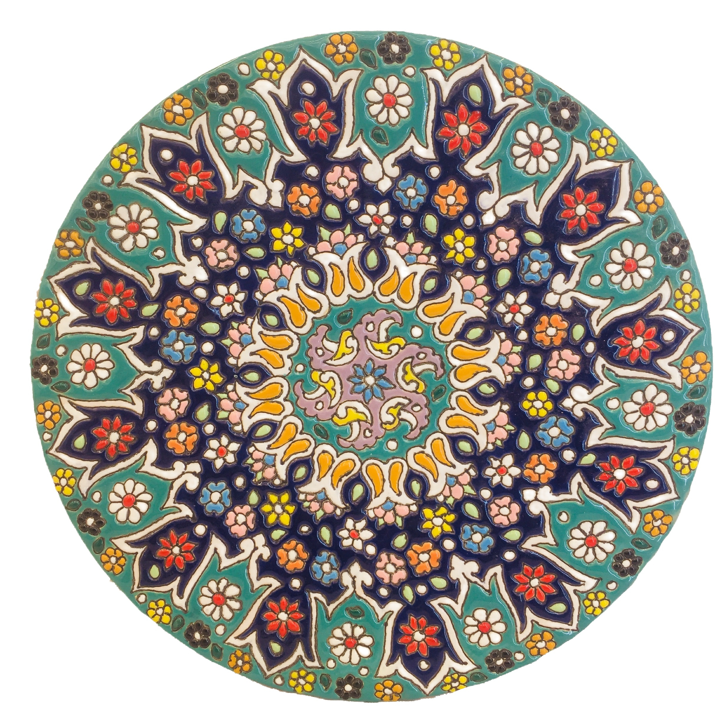 بشقاب میناکاری سفالی زمانیان کد ZMN20007