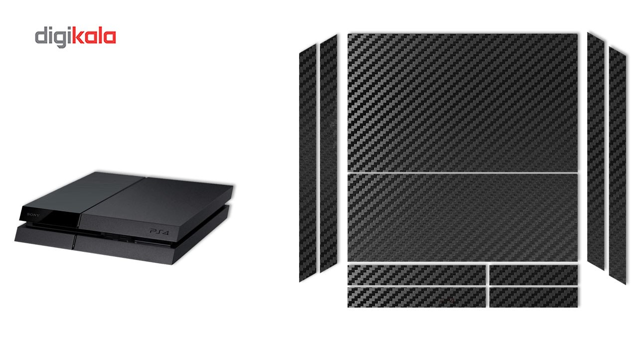 برچسب ماهوت مدلBlack Carbon-fiber Texture مناسب برای کنسول بازی PS4