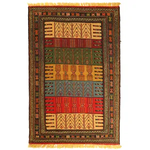 گلیم دستبافت مدل کردی کد 410350