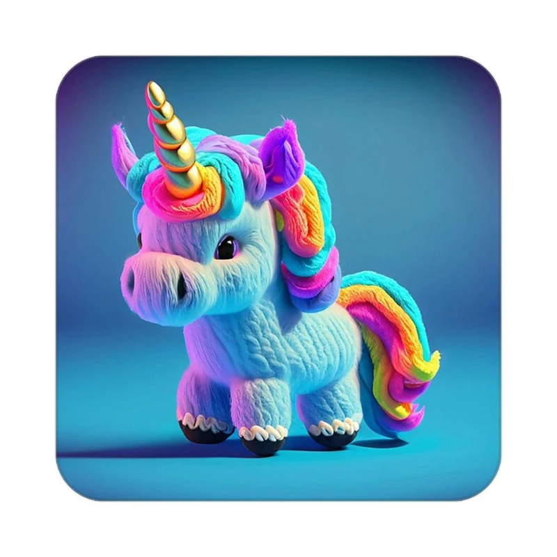 زیر لیوانی کاکتی طرح اسب تک شاخ و یونیکورن مدل mp28991