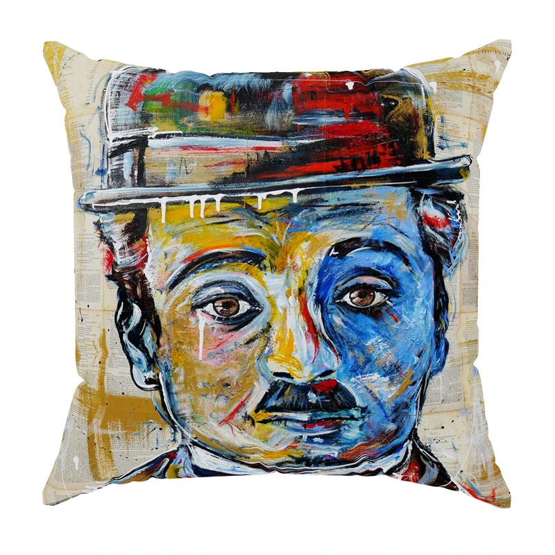 کاور کوسن مدل مخمل طرح چارلی چاپلین کد 5028